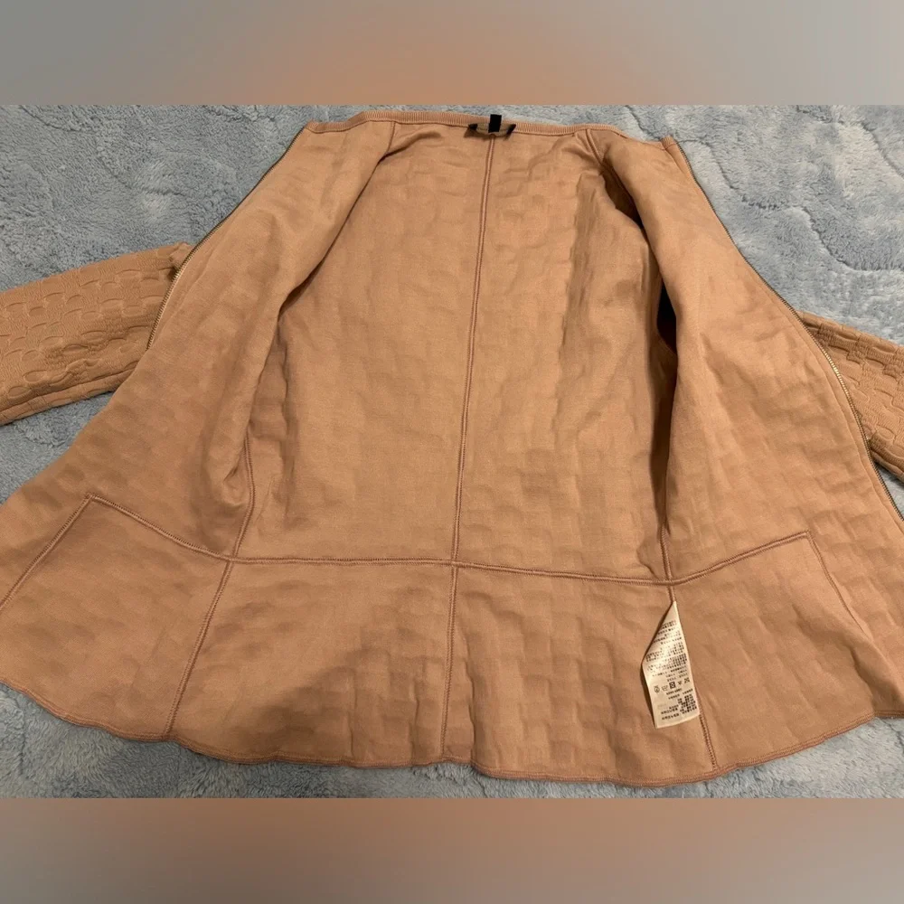 Giorgio Armani Black Label Womens 44 Pink Mock Neck Jacket Full Zip - Picture 13 of 14